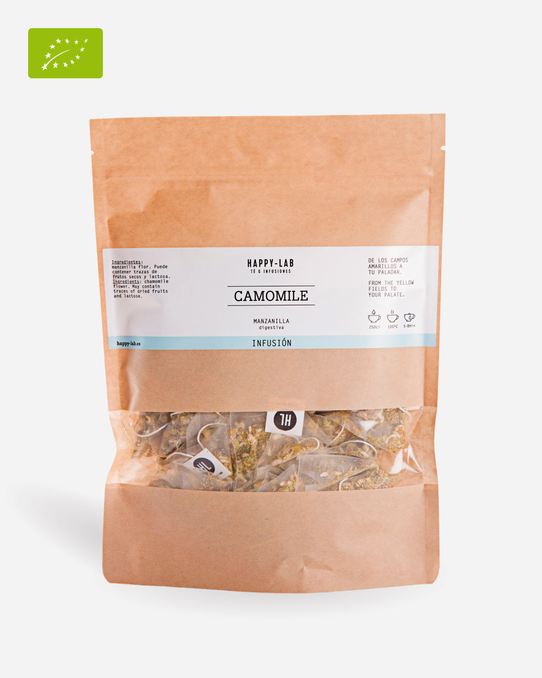 CAMOMILE - Manzanilla en flor - Ecopack 25 pirámides biodegradables